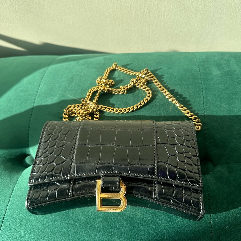 Balenciaga Hourglass Black Chain Bag